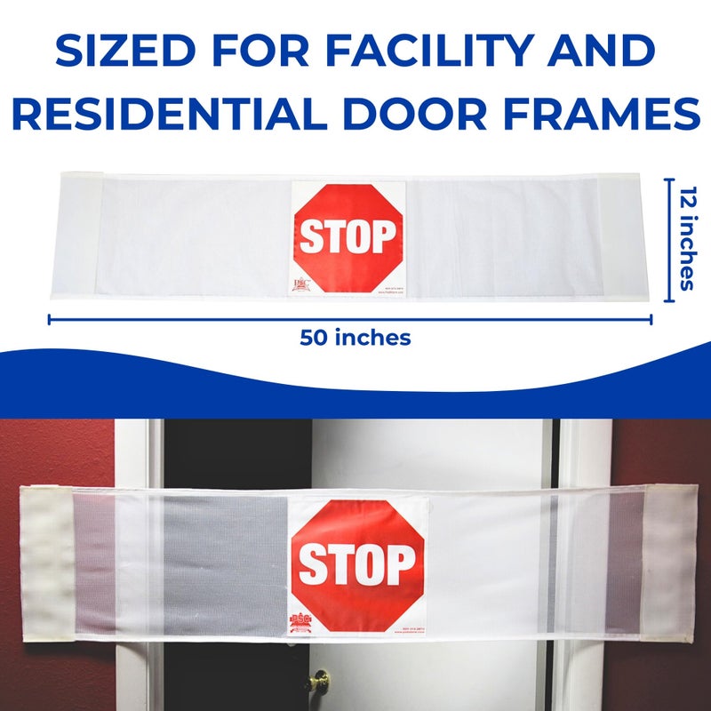 Secure Door Guard Safety Banner, 50" Width - Combination Stop Sign & Do Not Enter Sign - Wandering Prevention Caregiver Aid for Elderly Dementia Patients, Seniors in Nursing Homes, Hospitals - Image 3